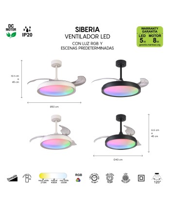 ***OFER/DES*** SIBERIA * PLAFÓN / VENTILADOR - NEGRO D43